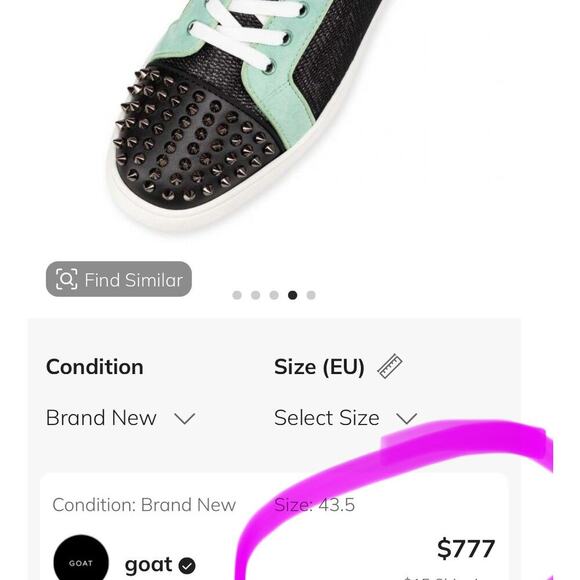 Christian Louboutin Seavaste 2 Orlato Spiked Low Top Sneaker Multi 39.5 NEW - Picture 2 of 16